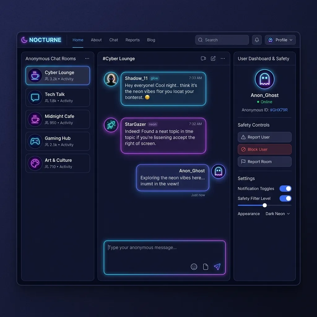 Chatib Stranger Chat Rooms Web App Interface Chatib Stranger Chat Rooms Web App Interface Dashboard Mockup